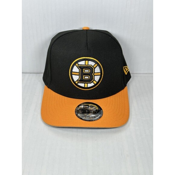 New Era Boston Bruins 9FIFTY A-Frame SnapBack Black Gold Circle Logo Hat Cap NWT - Picture 1 of 5